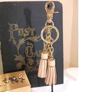 Brahmin tassel Keychain genuine leather